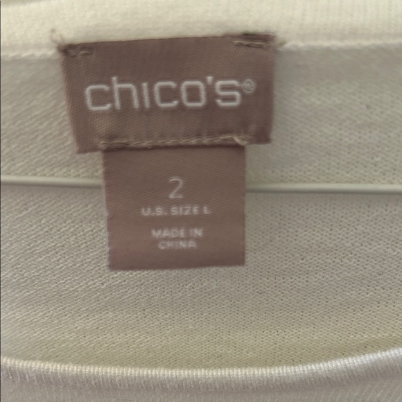 Chico's Ivory Long Sleeve Top - Picture 2 of 4